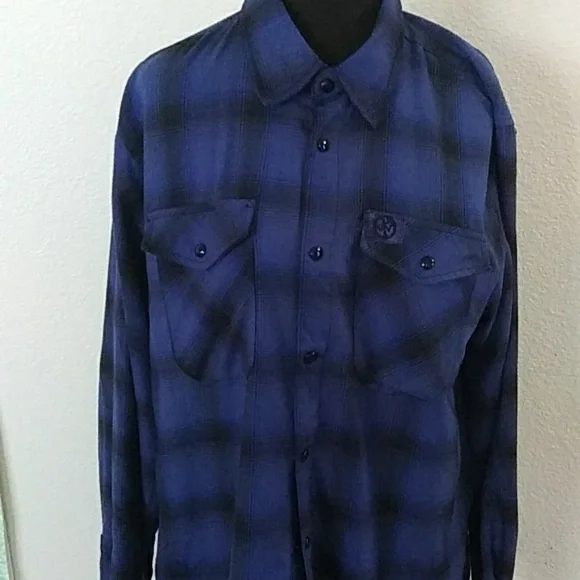 Dixxon Flannel Pennywise Long Sleeve Plaid Snap Shirt Women's Size Medium - Picture 1 of 7
